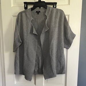 Talbots Gray Short Sleeve Open-Front Cardigan